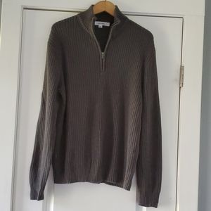 Calvin Klein gray ribbed knit half zip sweater!